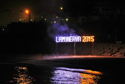 Diumenge 19 de juliol de 2015, castells de foc, a la platja de Llavaneres