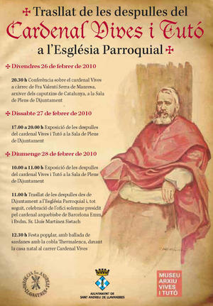 Actes de trasllat de les restes del cardenal Vives i Tutó