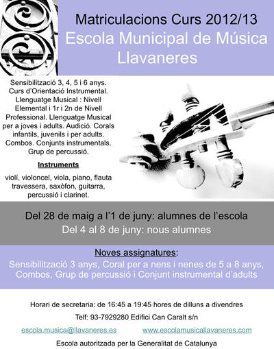 Inscripcions Escola de Música