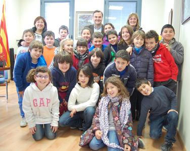 Alumnes de 3r de l'Escola Laband&agrave;ria a l'Ajuntament