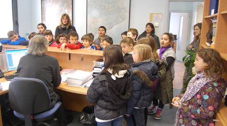 Alumnes de 3r de l'Escola Laband&agrave;ria a l'Ajuntament