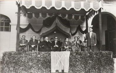 Josep M. Graupera, parlant en l'Homenatge a la Vellesa de l'any 1958 Josep M. Graupera, parlant en l'Homenatge a la Vellesa de l'any 1958
