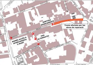 Segona fase de les obres al carrer de Munt