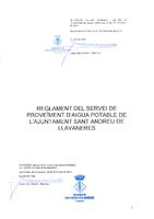 Reglament del servei municipal d'aigua