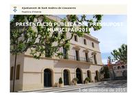 Presentaci&oacute; del pressupost per al 2016