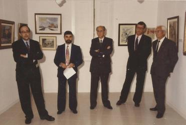 Carlos de Odriozola -segon per la dreta-, en la inauguraci&oacute; de la pinacoteca municipal. Any 1992