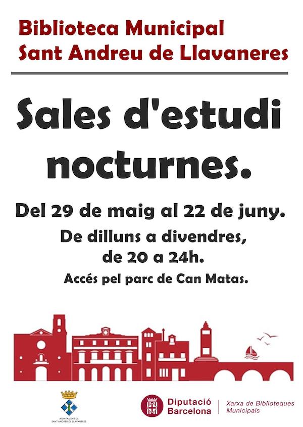 Sales d'estudi nocturn Llavaneres