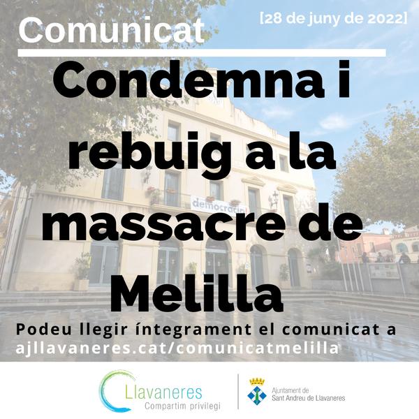 Comunicat: massacre de Melilla