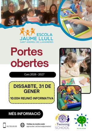 Cartell portes obertes escola Jaume llull 2026-2027