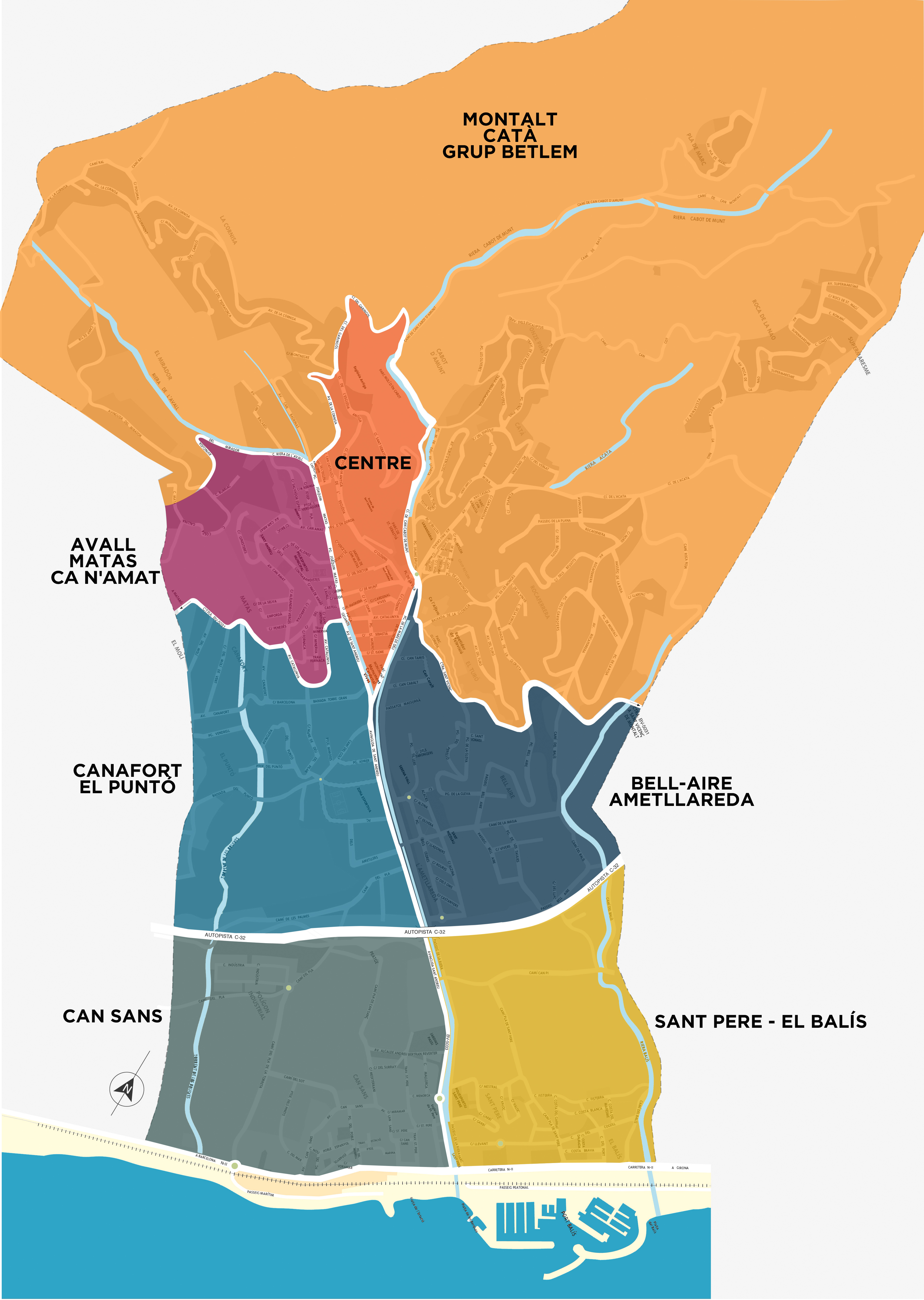 Pl�nol dels barris de Sant Andreu de Llavaneres