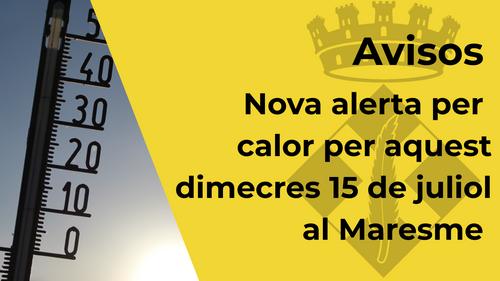 Nova alerta per calor
