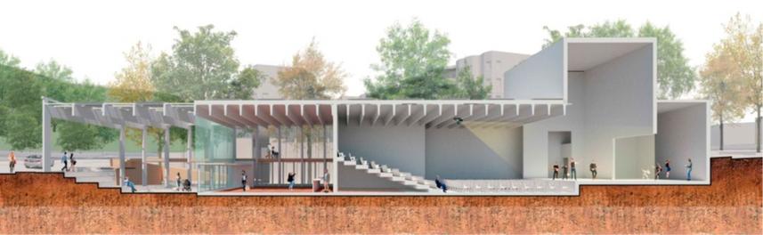 Imatges del projecte del futur auditori-teatre de l'Espai Laband&agrave;ria