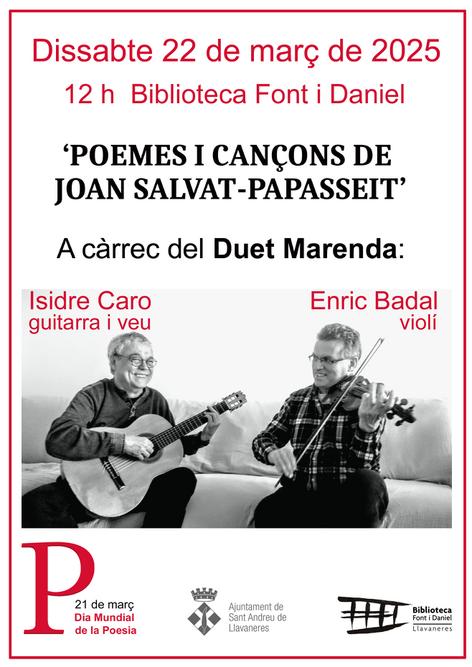 Cartell Poemes i cançons JOan Salvat-Papasseit OK