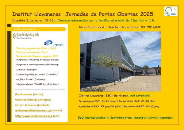 Cartell portes obertes Institut