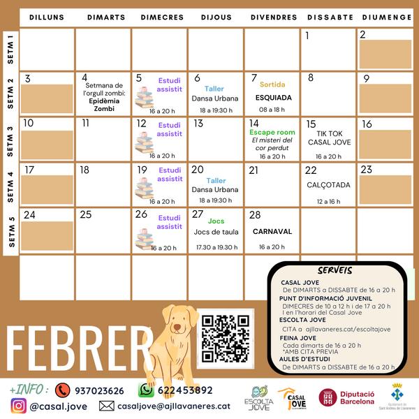 Rètol CALENDARI FEBRER 2025