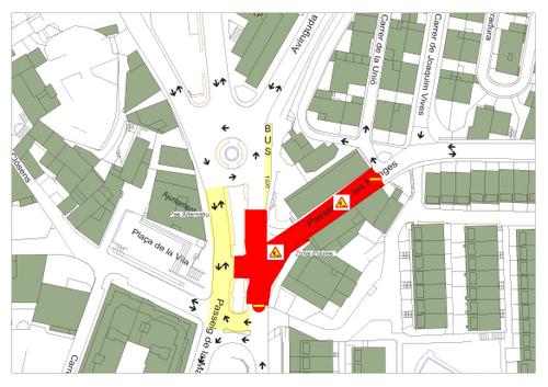 Tall de trànsit al passeig de les Monges