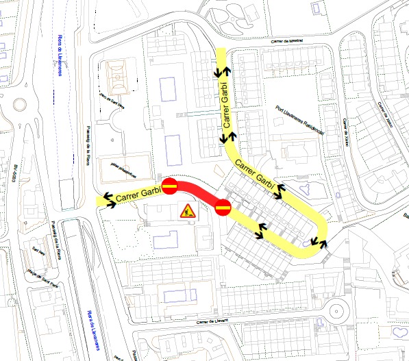 Tall d'accés al carrer de Garbí