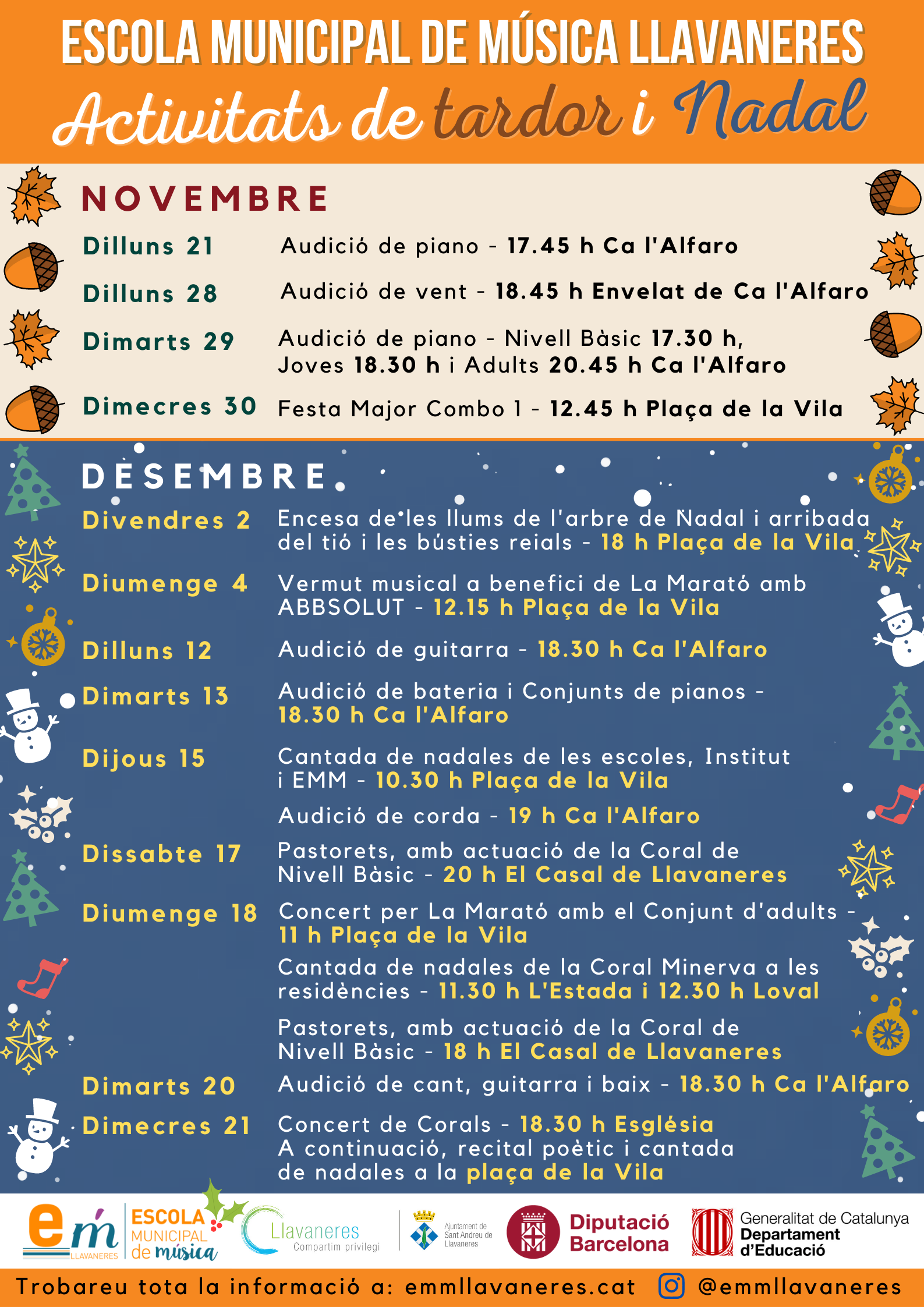 Activitats EMM novembre i desembre 22